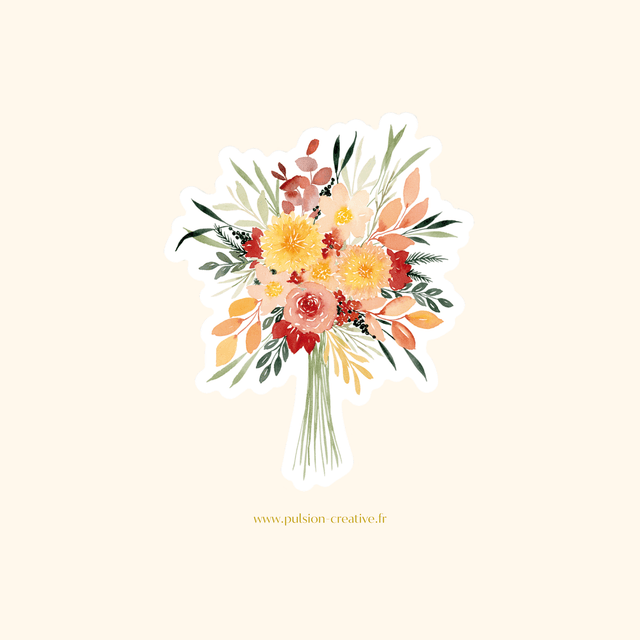 Sticker vinyle Bouquet d'automne