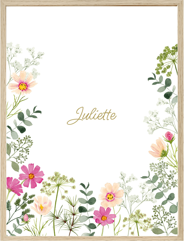 Affiche aquarelle personnalisée JULIETTE