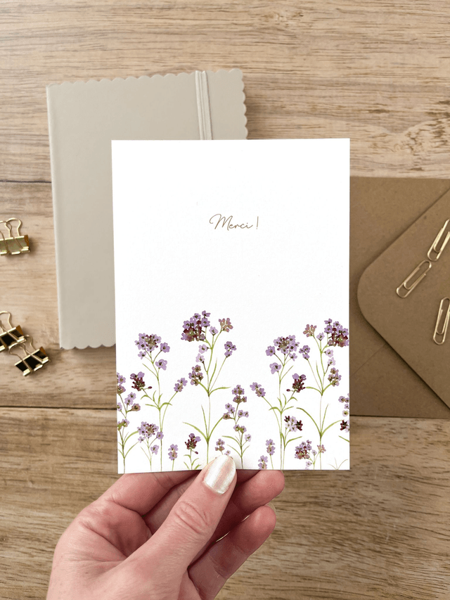Carte postale aquarelle - Merci