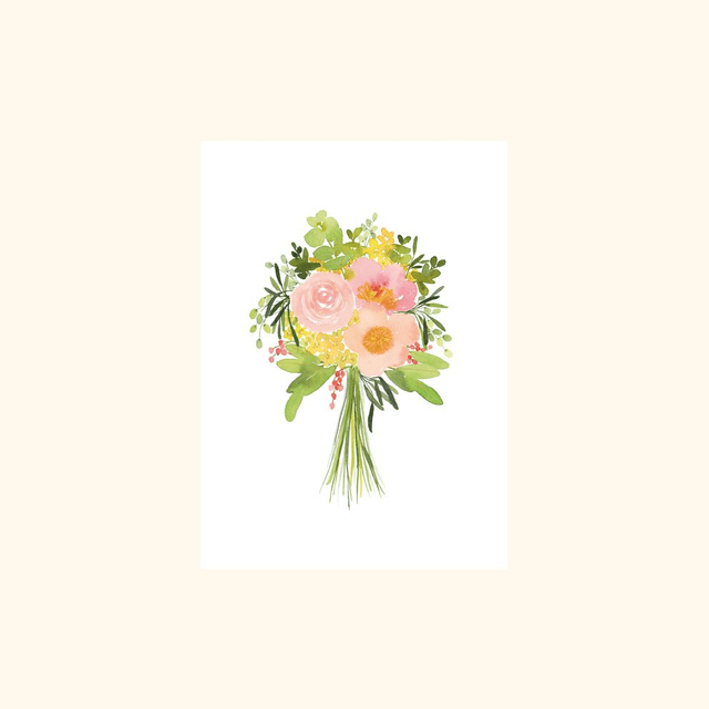 Affiche aquarelle A5 - Bouquet champêtre