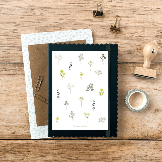 Carte postale aquarelle - Herbier