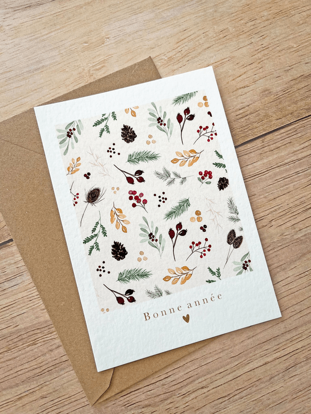 Carte de voeux aquarelle - Bonne année