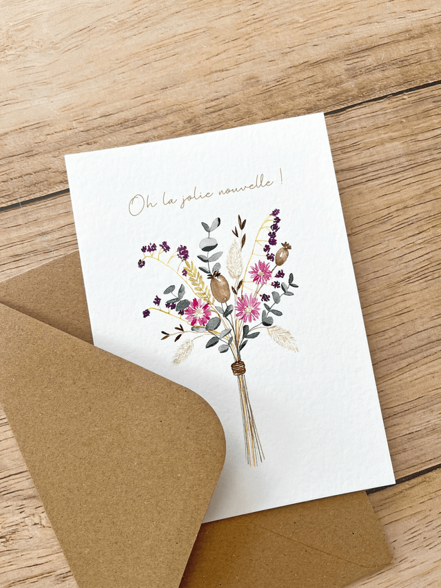 Carte postale aquarelle - Jolie nouvelle