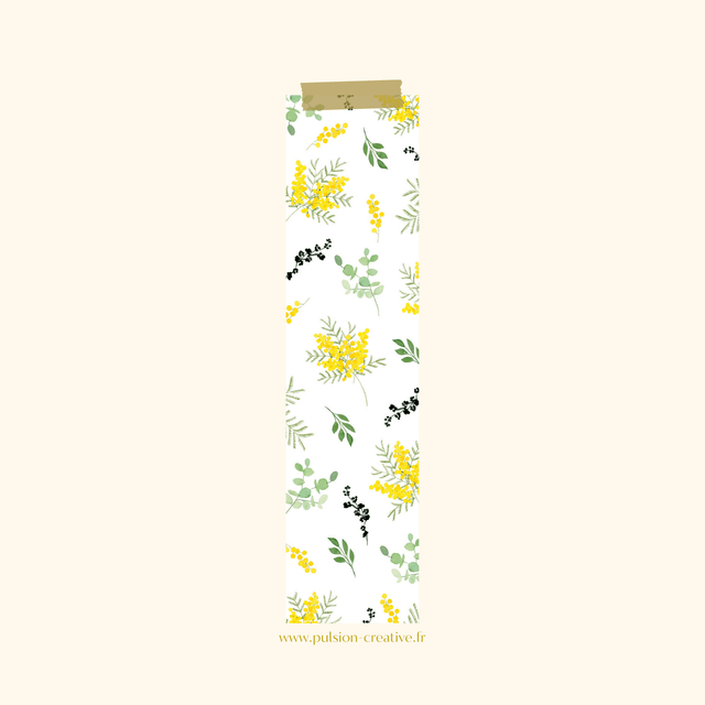 Marque-page aquarelle - Mimosa - 