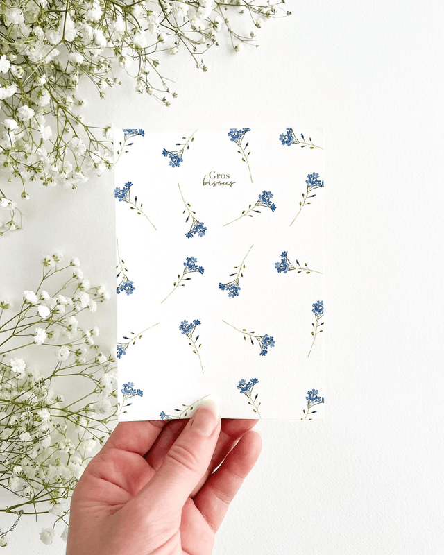 Marque-page aquarelle - Myosotis -