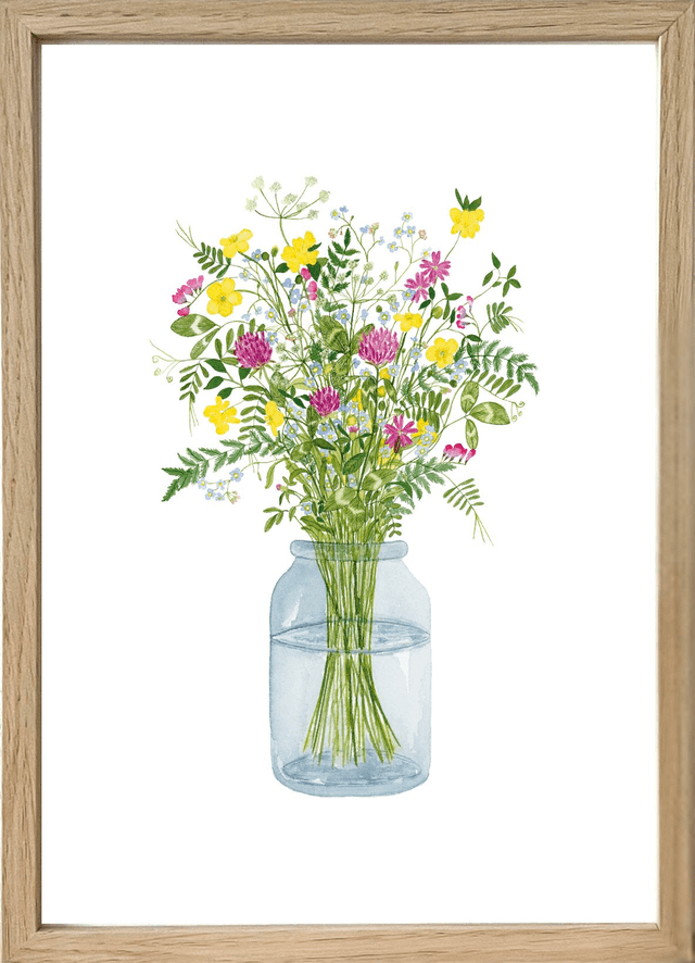 Affiche aquarelle A4 - Bouquet RETOUR DE BALADE