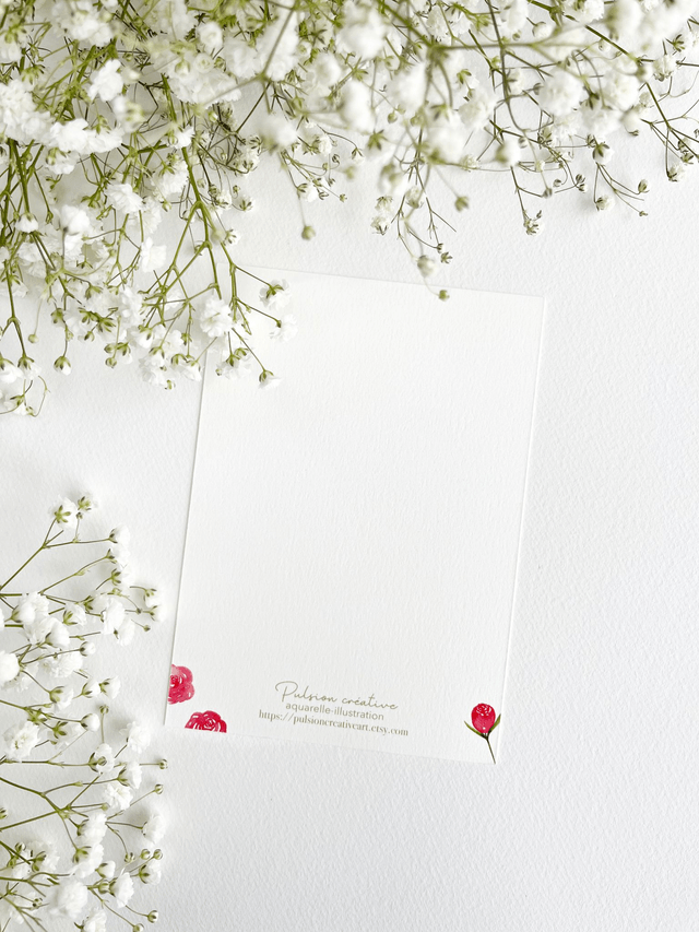 Carte postale aquarelle - LOVE