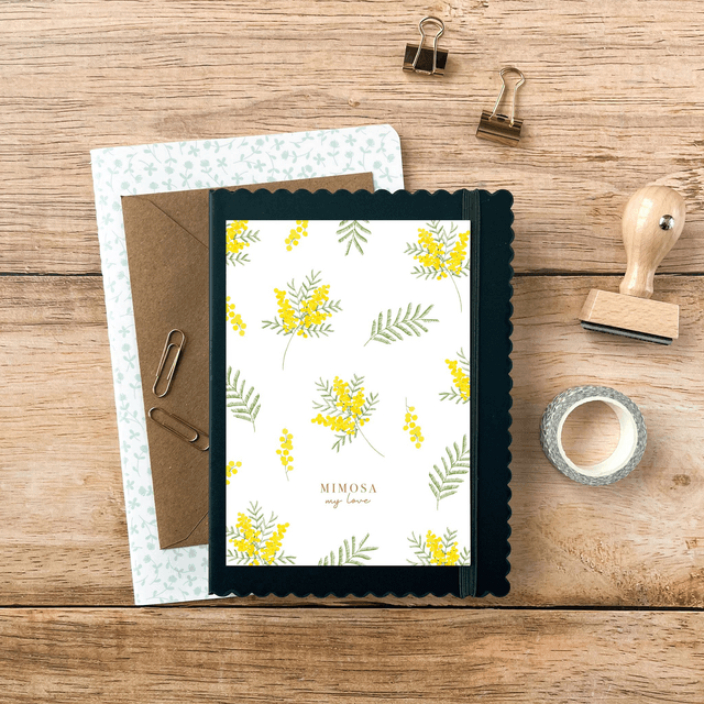 Carte postale aquarelle - Mimosa my love