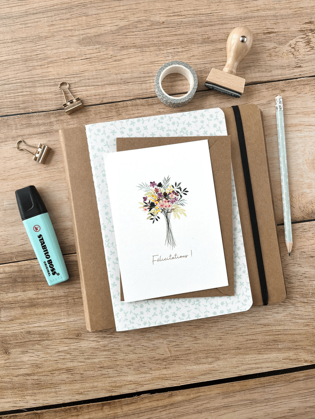 Carte postale aquarelle - Félicitations