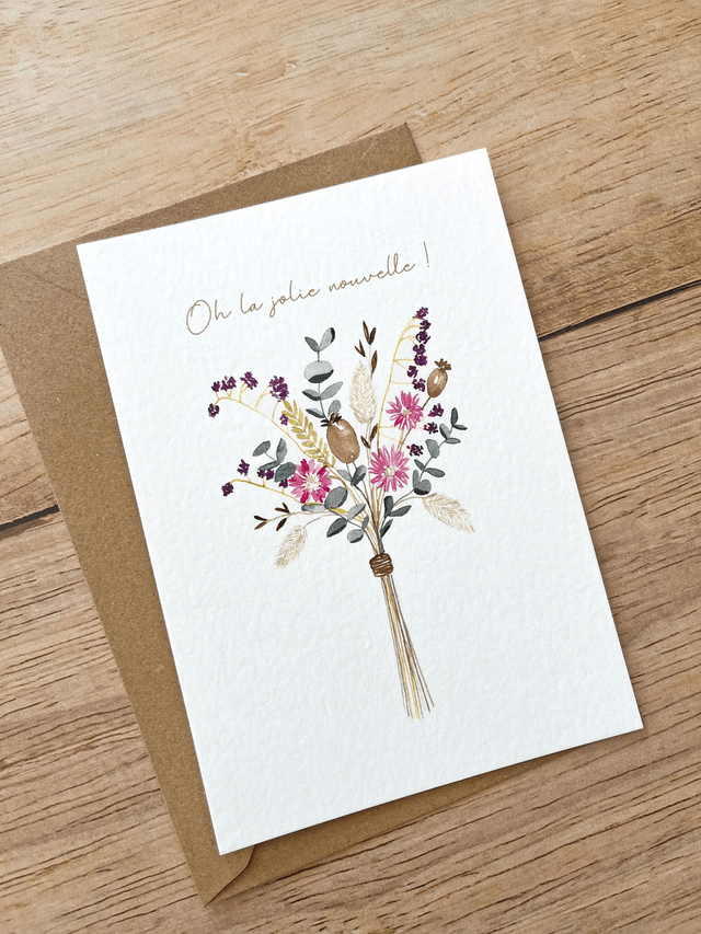 Carte postale aquarelle - Jolie nouvelle