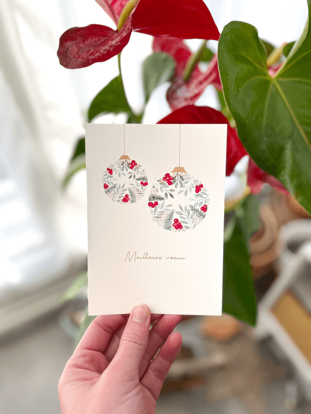 Carte de voeux aquarelle - Meilleurs voeux