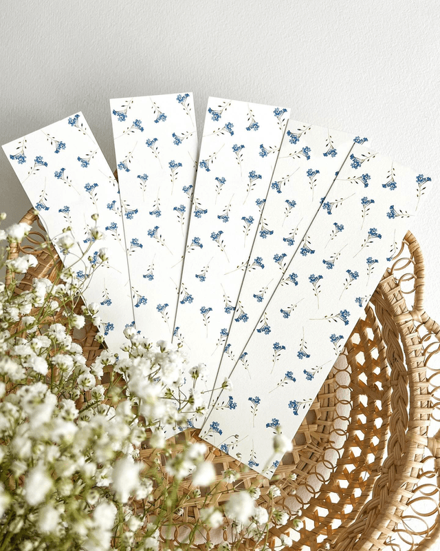 Marque-page aquarelle - Myosotis -