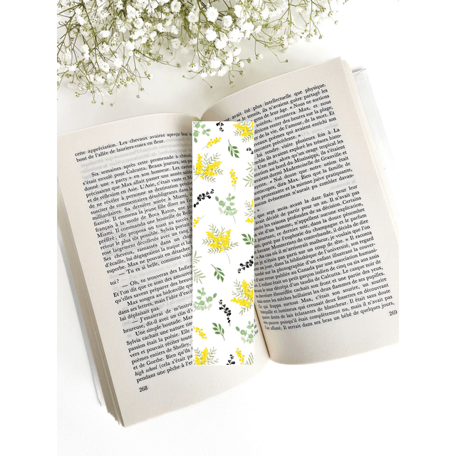 Marque-page aquarelle - Mimosa - 