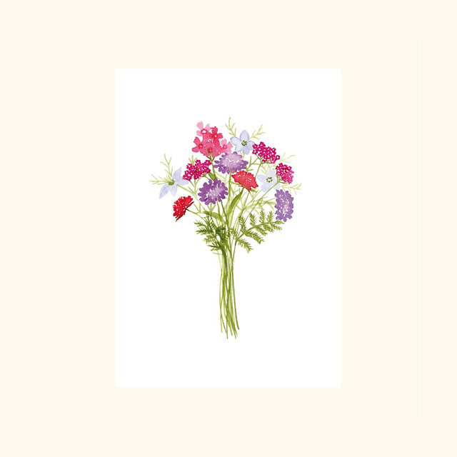 Affiche aquarelle A4 - Bouquet champêtre