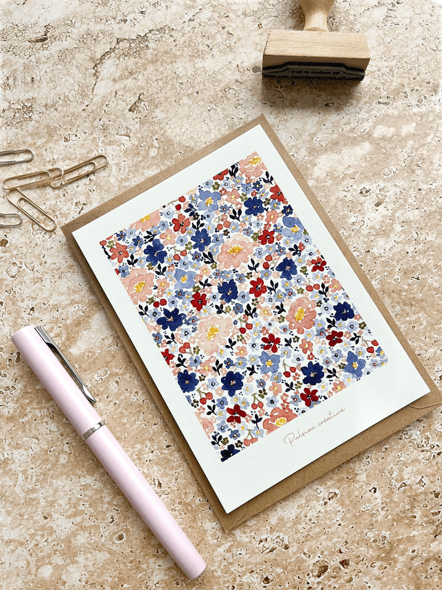 Carte postale aquarelle - Liberty