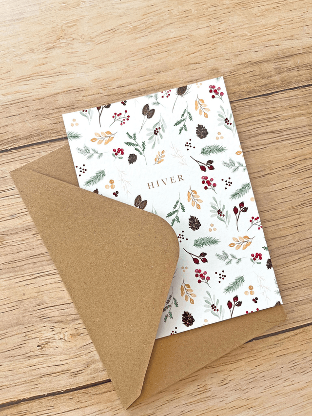 Carte postale aquarelle - HIVER