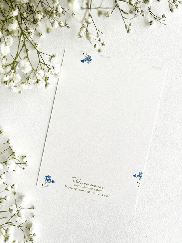 Carte postale aquarelle - Gros bisous
