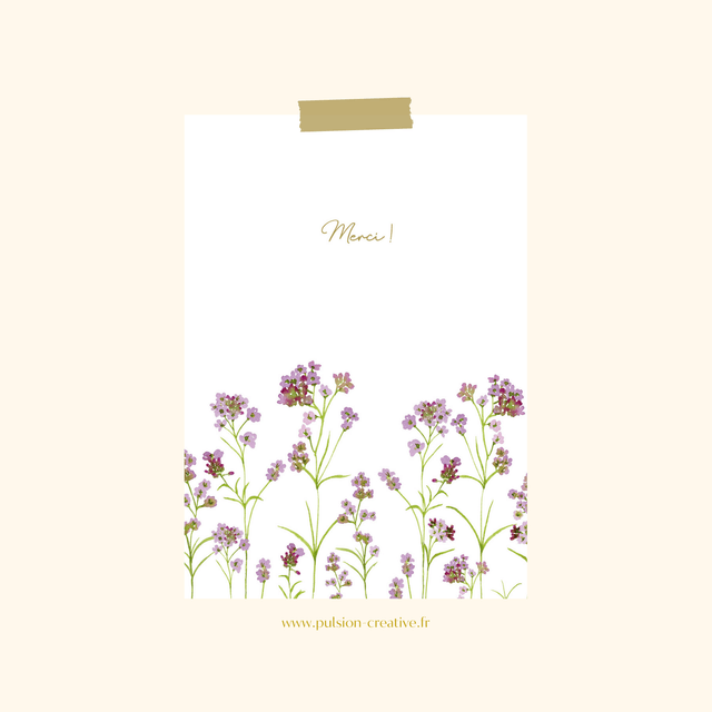 Carte postale aquarelle - Merci