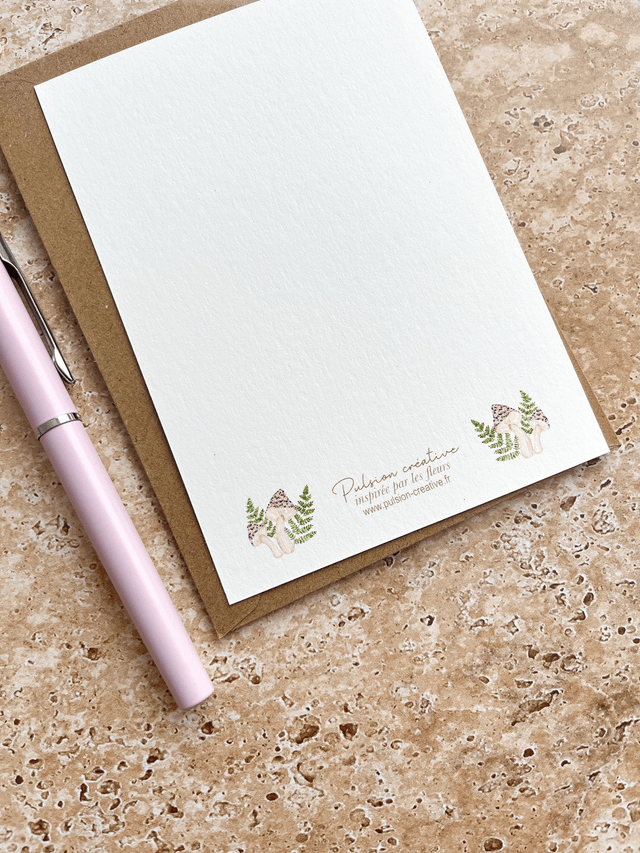 Carte postale aquarelle - Champignons fleuris