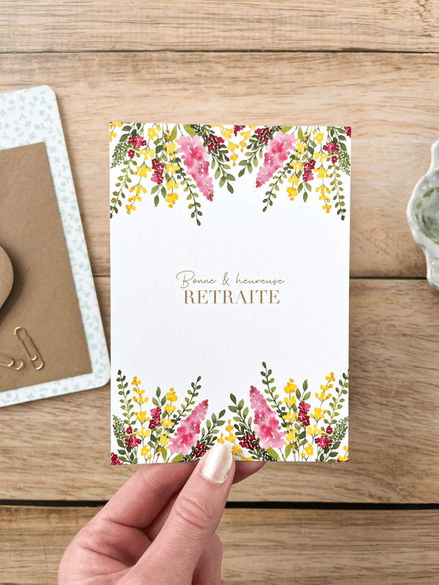 Carte postale aquarelle - Bonne retraite