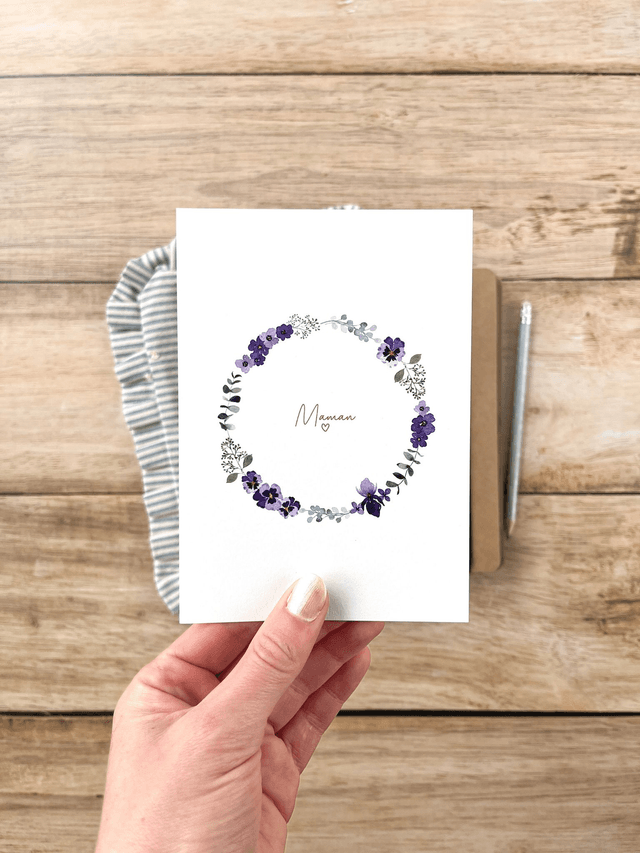Carte postale aquarelle - Maman 