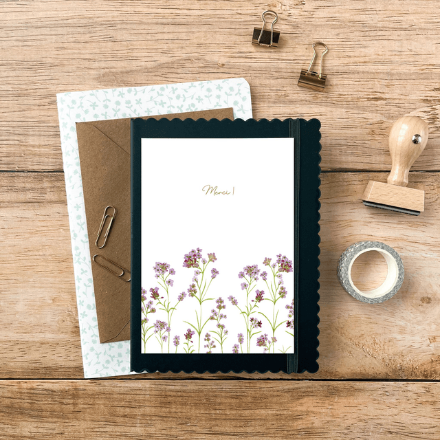 Carte postale aquarelle - Merci