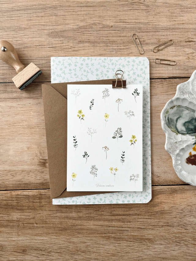 Carte postale aquarelle - Herbier