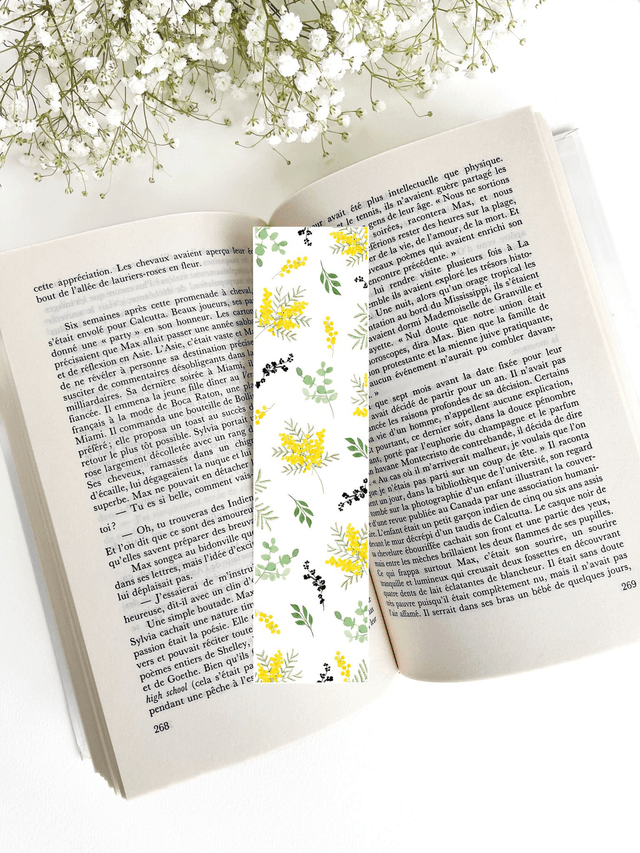 Lot de 3 marque-pages aquarelle fleuris