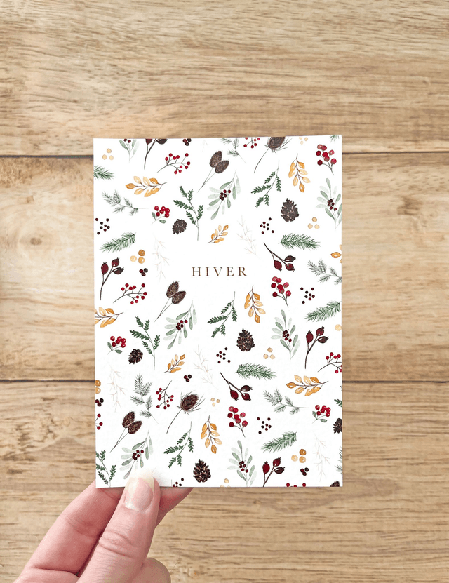 Carte postale aquarelle - HIVER