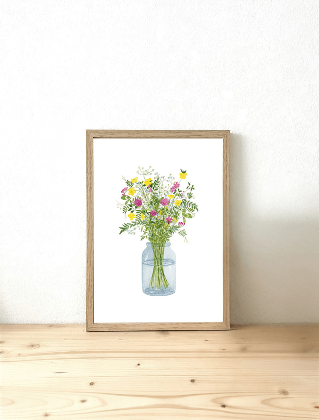 Affiche aquarelle A4 - Bouquet RETOUR DE BALADE