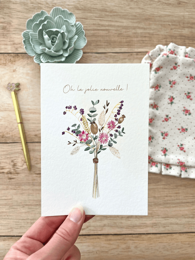 Carte postale aquarelle - Jolie nouvelle