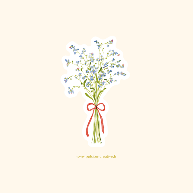 Sticker vinyle Bouquet de Myosotis