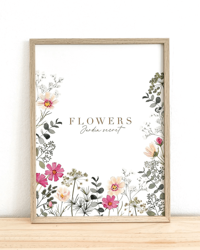 Affiche aquarelle 30x40 cm FLOWERS