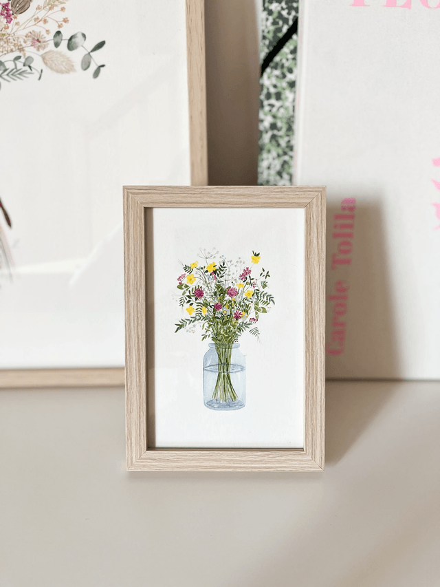 Carte postale aquarelle - Bouquet "Retour de balade"