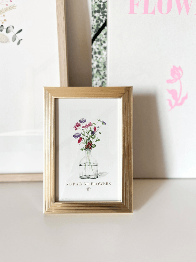 Carte postale aquarelle - No rain no flowers