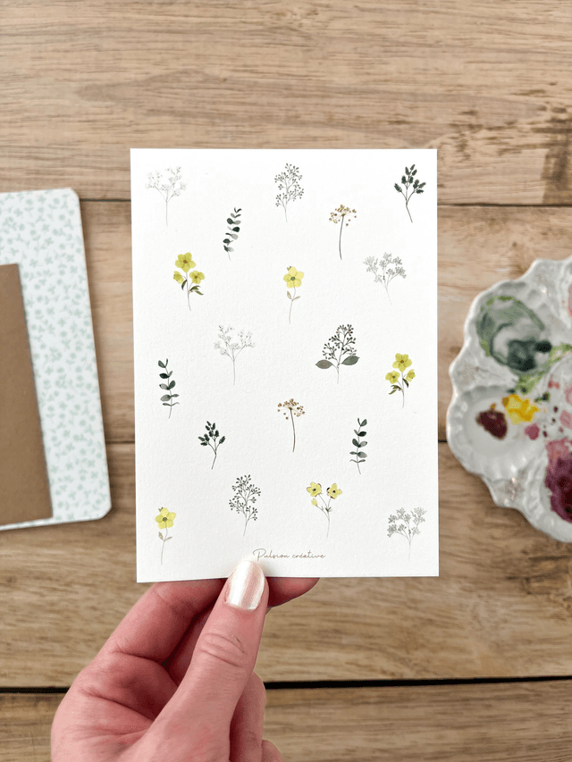 Carte postale aquarelle - Herbier