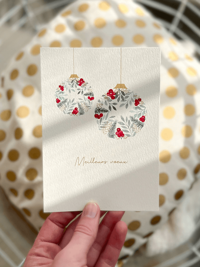 Carte de voeux aquarelle - Meilleurs voeux