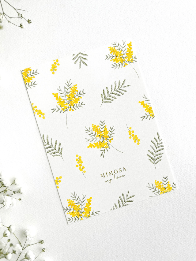 Carte postale aquarelle - Mimosa my love
