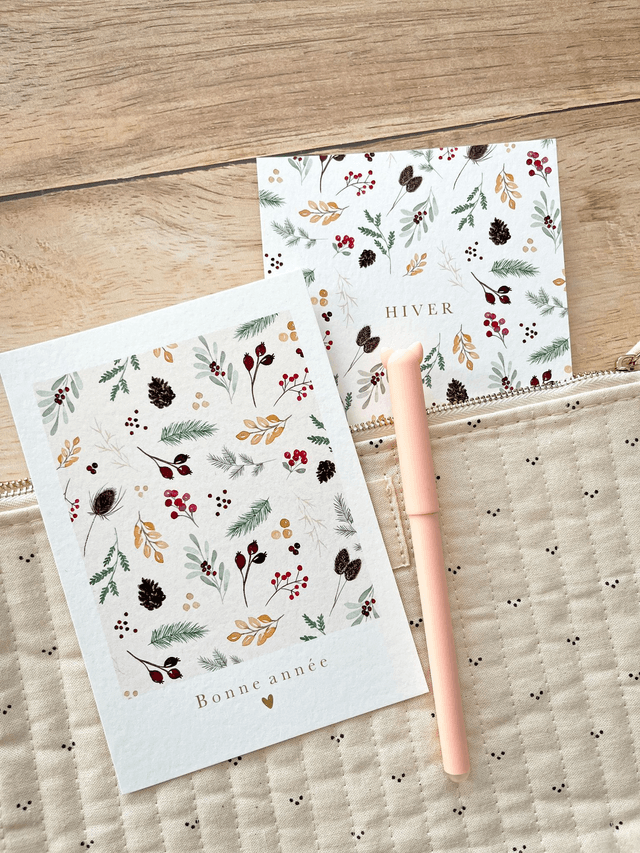 Carte postale aquarelle - HIVER