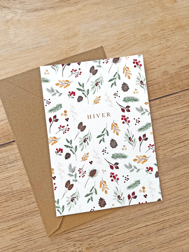 Carte postale aquarelle - HIVER