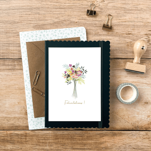 Carte postale aquarelle - Félicitations