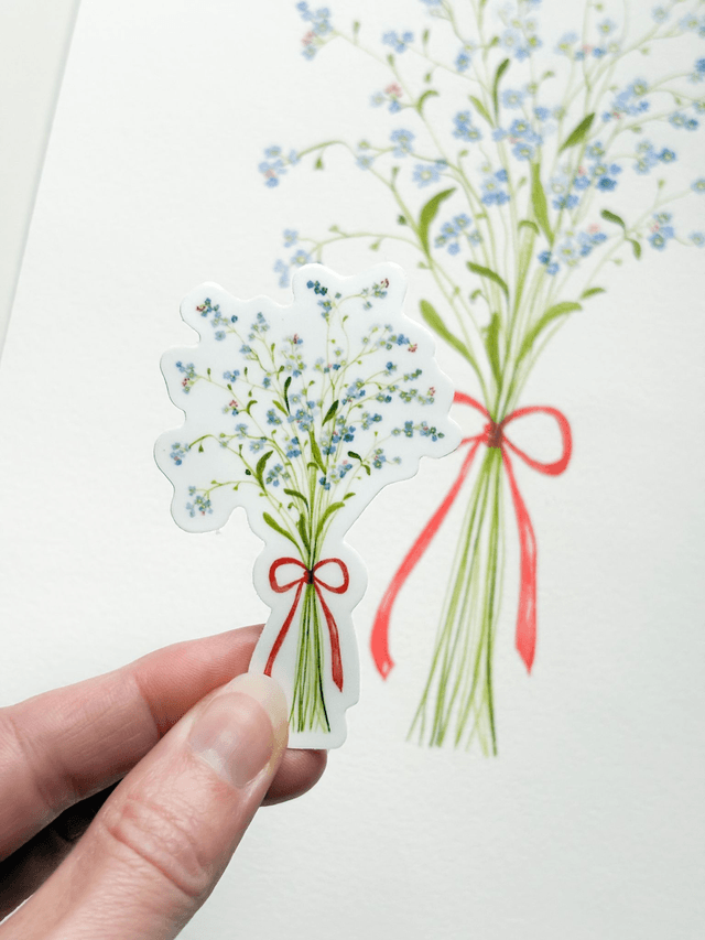 Sticker vinyle Bouquet de Myosotis