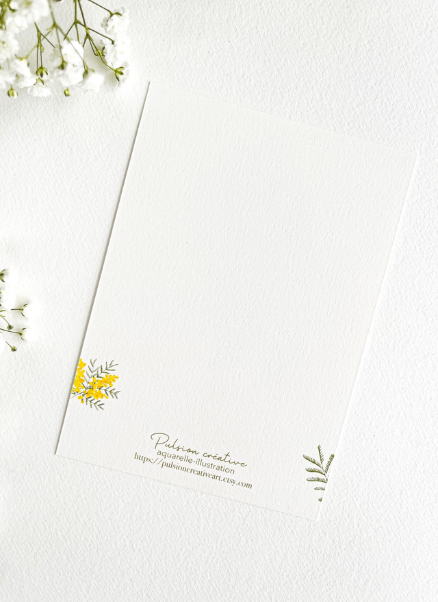 Carte postale aquarelle - Mimosa my love