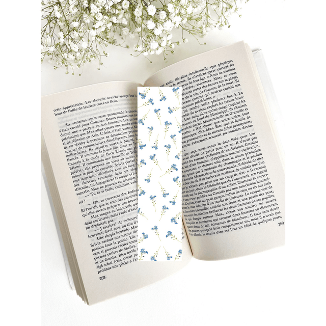 Marque-page aquarelle - Myosotis -