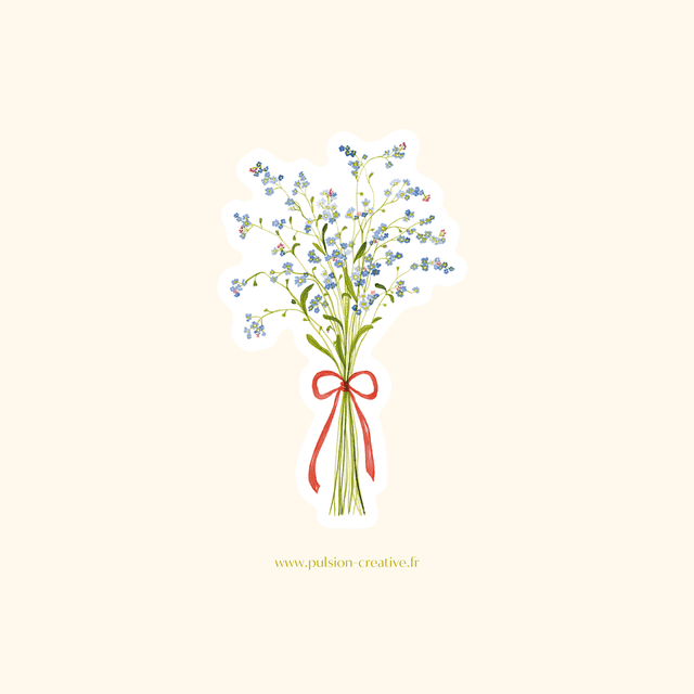 Sticker vinyle Bouquet de Myosotis