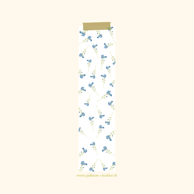 Marque-page aquarelle - Myosotis -