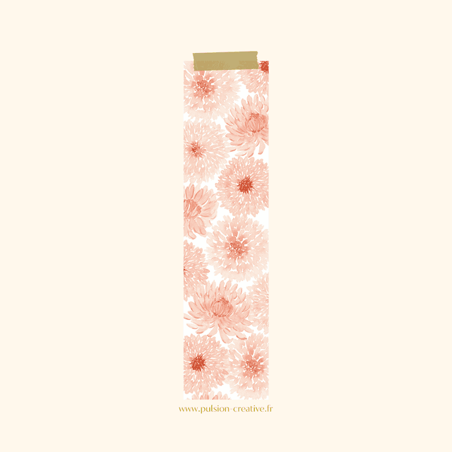 Marque-page aquarelle - Dahlias -